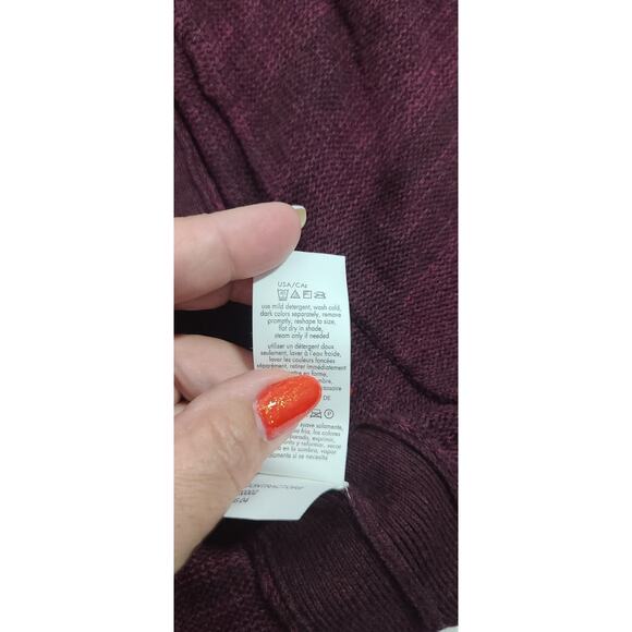 Calvin Klein duster cardigan sweater women's burgundy Size Medium Office cozy - Picture 10 of 11